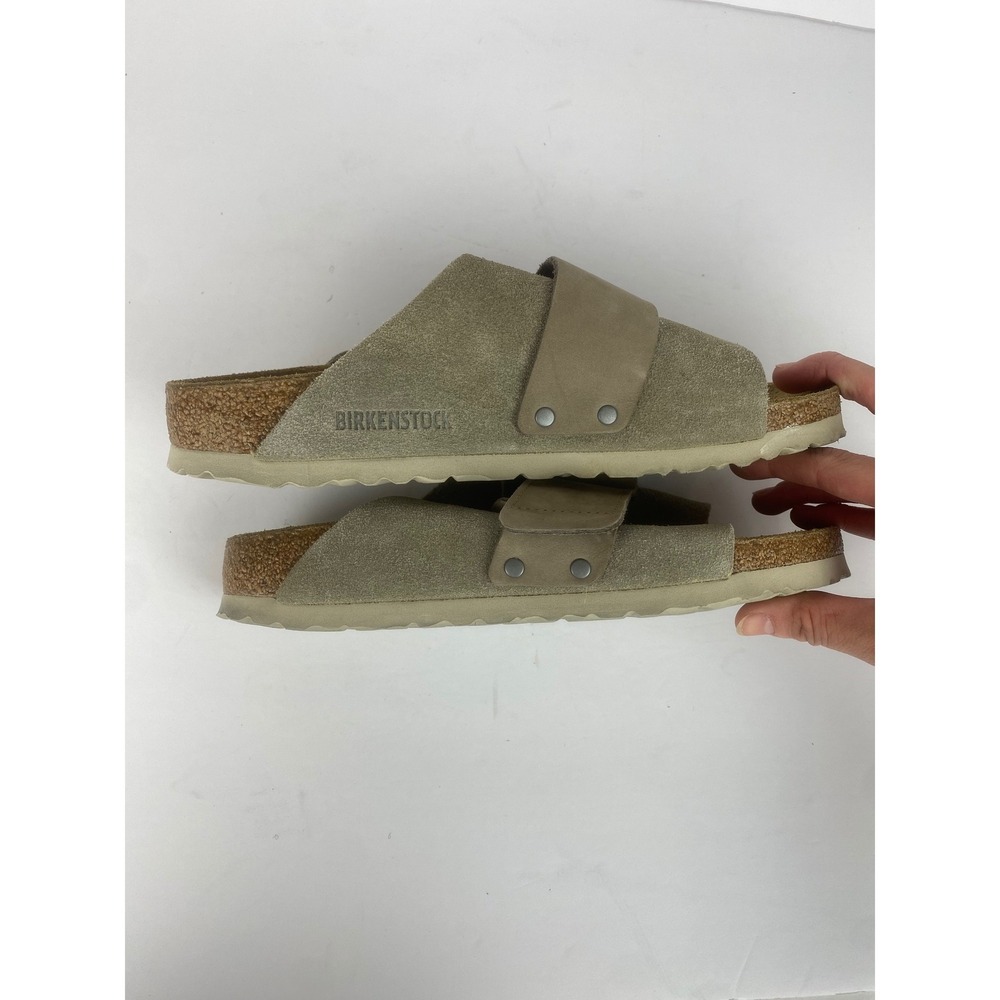 Birkenstock Kyoto Taupe Suede Nubuck Leather Sandals Slides Womens 39 L8 M6 - Picture 4 of 11